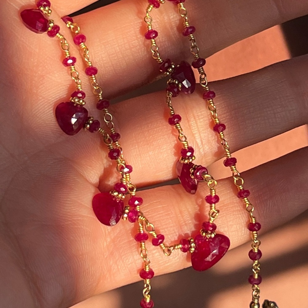 18k Natural Ruby necklace - Picture 6 of 12